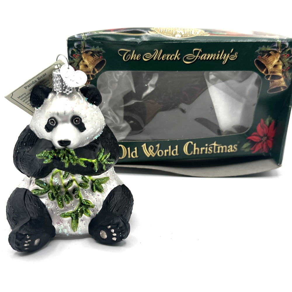 VTG Old World Christmas Panda Bear 2005 Christmas Holiday Ornament New